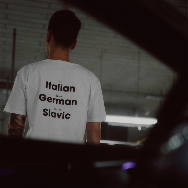 Biała koszulka z krótkim rękawem - DRIVE GERMAN