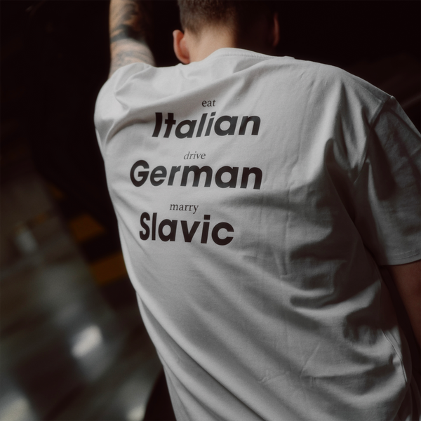 Biała koszulka z krótkim rękawem - DRIVE GERMAN